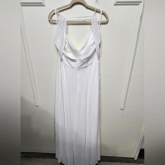 Lulu's Romantic Inspiration White Sleeveless Faux-Wrap Maxi Dress XL Wedding - Picture 11 of 12